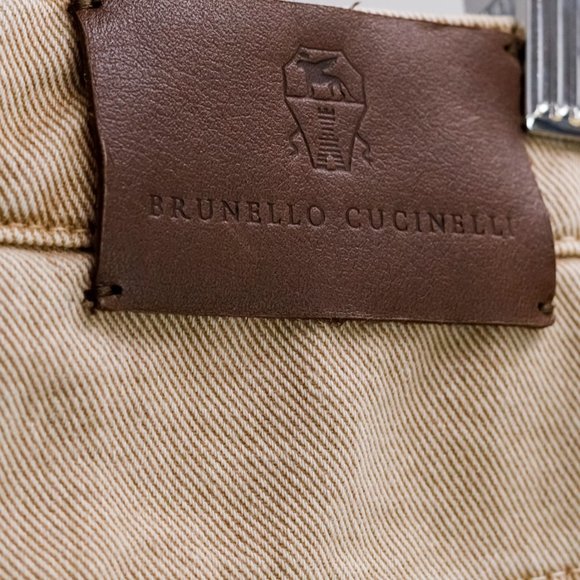 Brunello Cucinelli Tan Denim Monili The Boyish Jeans - Picture 7 of 16